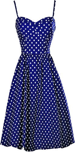 Stop Staring! Summertime Dress Navy With White Dots