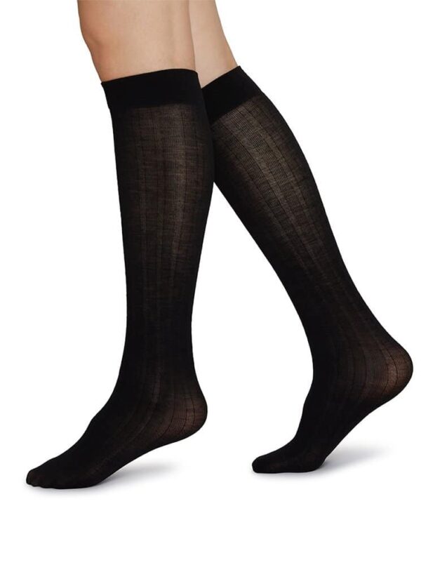 Swedish Stockings Freja Bio Wool Knee-Highs Black
