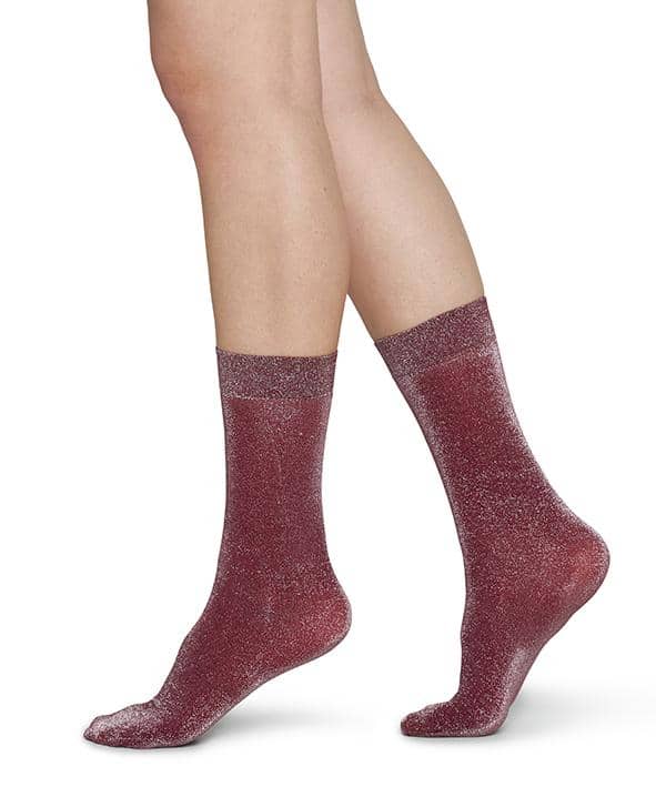 Swedish Stockings Ines Shimmery Socks Wine