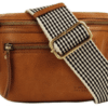 O MY BAG Beck’s Bum Bag Cognac Stromboli Leather Checkered Strap