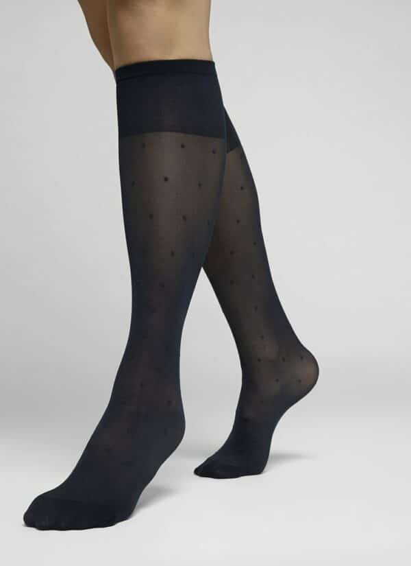 Swedish Stockings Doris Dots Knee-Highs Black