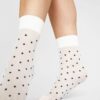 Swedish Stockings Eva Dot Socks Ivory Black