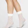 Swedish Stockings Eva Dot Socks Ivory Pink