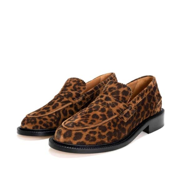 Anonymous Jeanett Calf Suede Print Leopard Camel