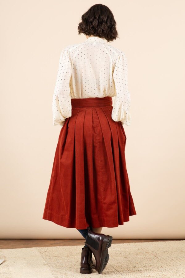 EMILYANDFIN Jemima Rust Needlecord Skirt