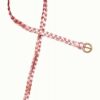 King Louie Shiny Braided Belt Orchid Pink