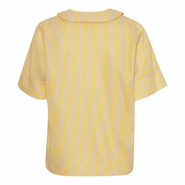 Schulz By Crowd Sarah Tencel Yellow Beige Striped Shirtblouse
