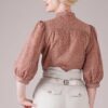 Emmy The Effortless Edwardian Blouse Brown Dotted Voile