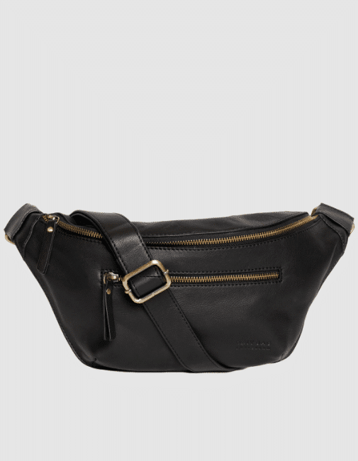 O My Bag Drew Bum Bag Black Soft Grain Leather