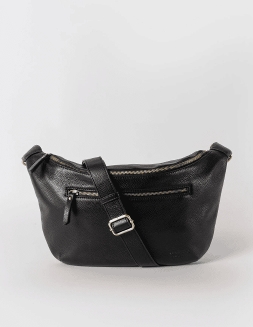 O MY BAG Drew Bum Bag Maxi Black Soft Grain Leather