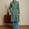 King Louie Lizzie Coat Nomad Check Jade Green