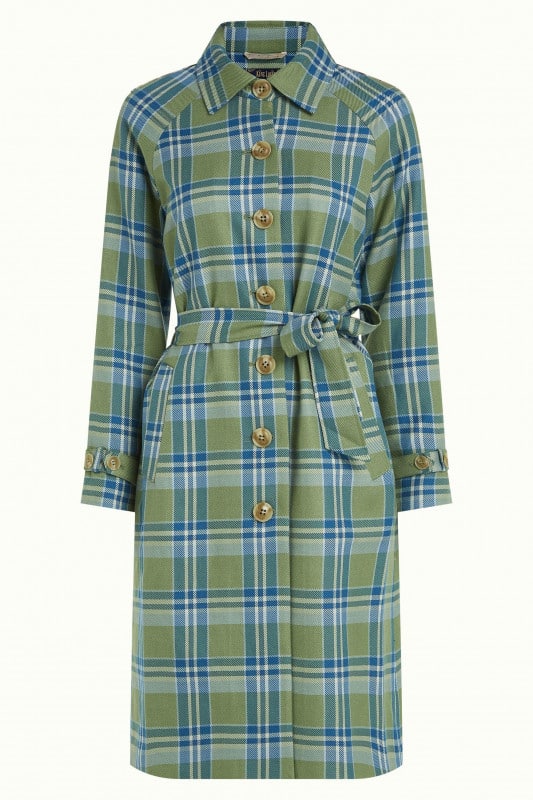 King Louie Lizzie Coat Nomad Check Jade Green