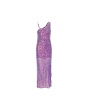 Hunkøn Aya One Shoulder Sequin Dress Purple