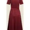 Very Cherry Revers Dress Midi Corduroy Marsala
