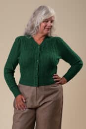 Emmy The Ice Skater Cardigan Emerald Green